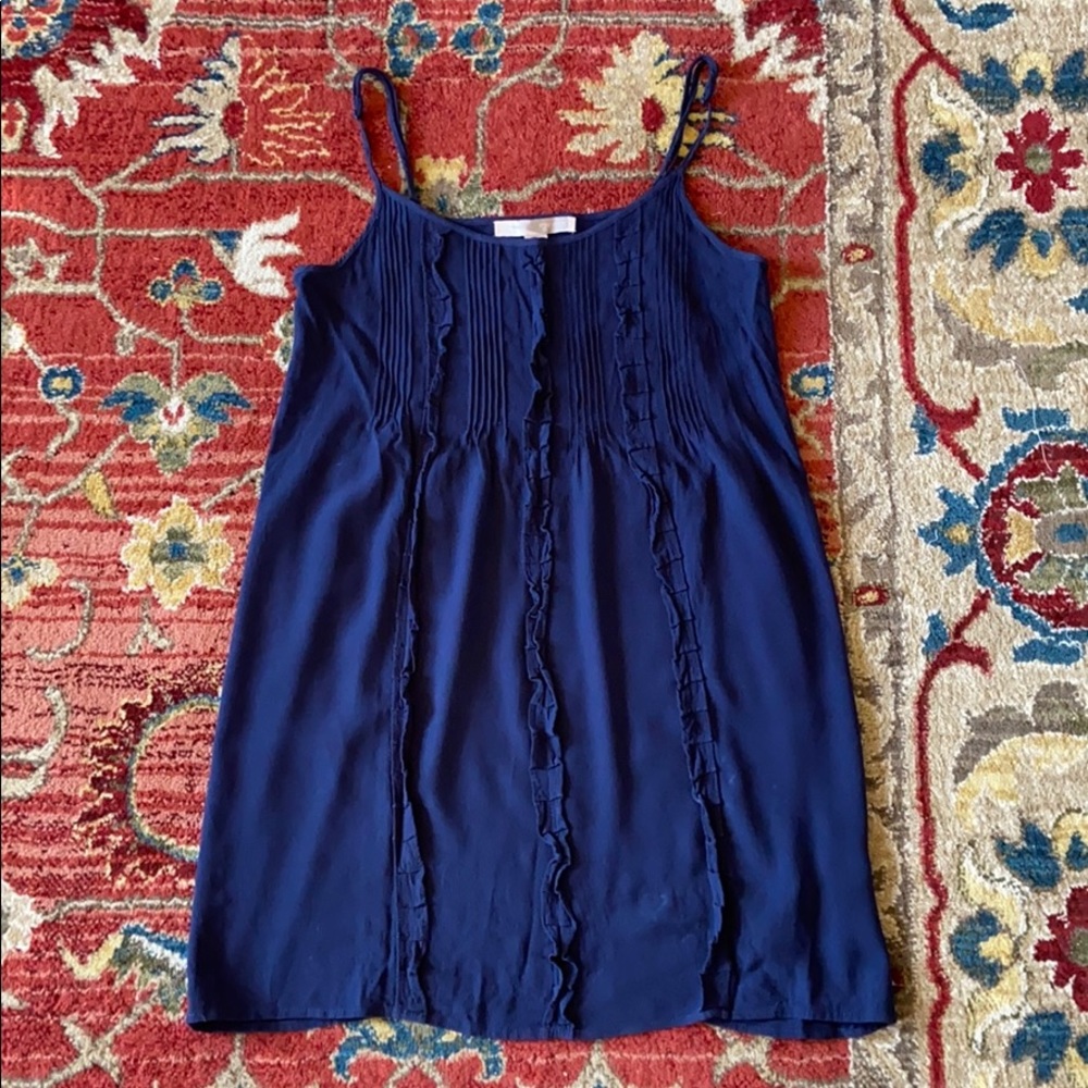 Navy blue dress with ruffles
